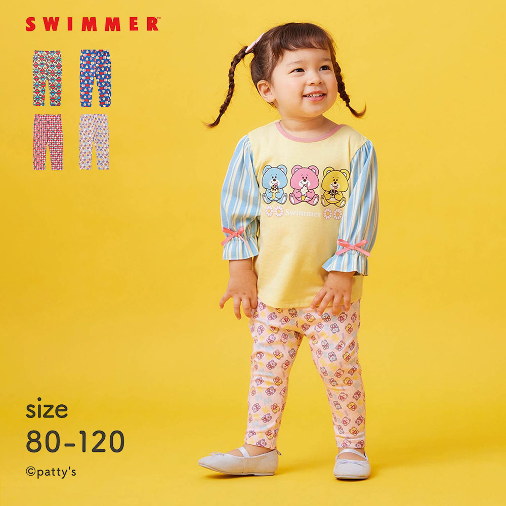 \ネイビー再入荷/ SWIMMERコラボ 総柄レギンスパンツ 【ベビー服】