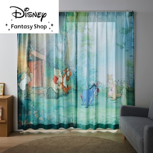 【ディズニー/Disney】一枚絵のようなUVカット・遮熱・遮像ボイルカーテン(選べるキャラクター)