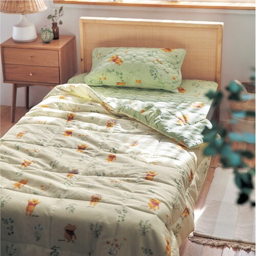 綿素材の枕パッド＆敷きパッドセット「くまのプーさん」