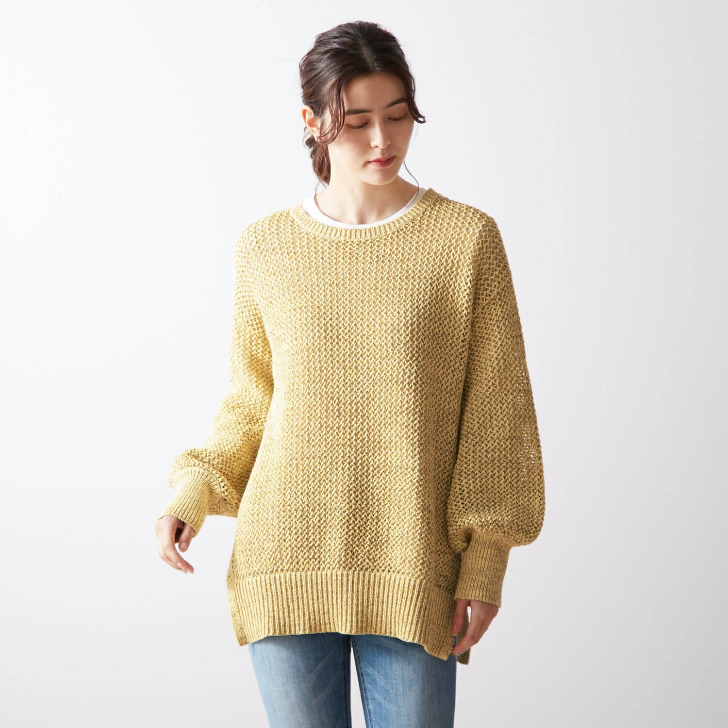 テープヤーンゆったり透かし編みニット スタイルノート Stylenote 通販のベルメゾンネット