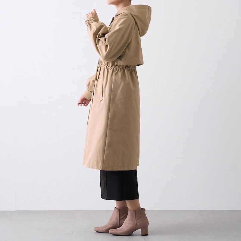 モデル身長168cm／M ※写真は撮影用のため着丈+6cmになります。