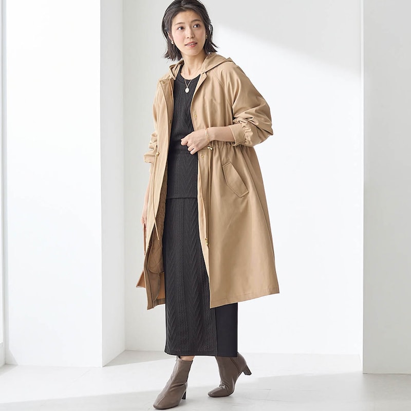 モデル身長168cm／M ※写真は撮影用のため着丈+6cmになります。