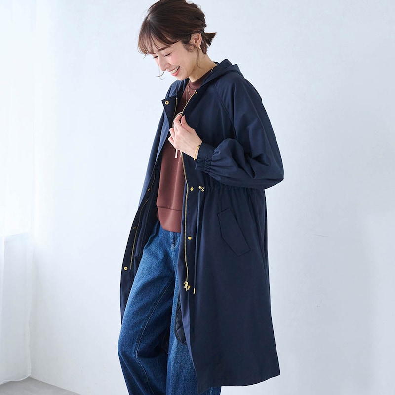 モデル身長169cm／M ※写真は撮影用のため着丈+6cmになります。