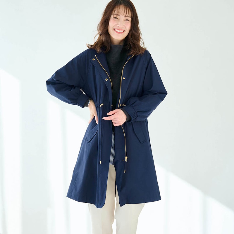 モデル身長173cm／M ※写真は撮影用のため着丈+6cmになります。