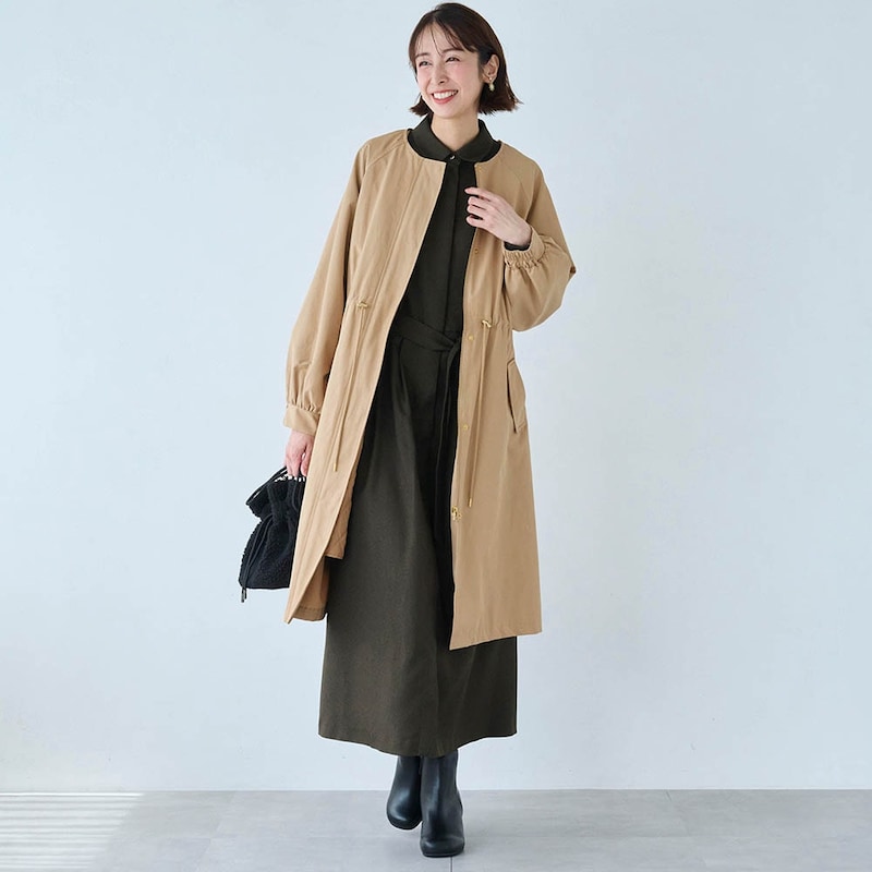 モデル身長169cm／M ※写真は撮影用のため着丈+6cmになります。
