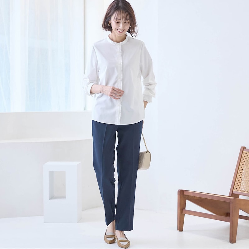 モデル身長169cm／M ※写真は撮影用のため股下+6cmになります。