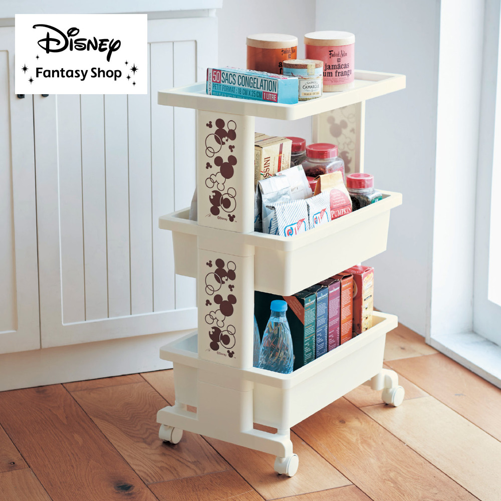 【ディズニー/Disney】隙間収納ワゴン「ミッキーモチーフ」