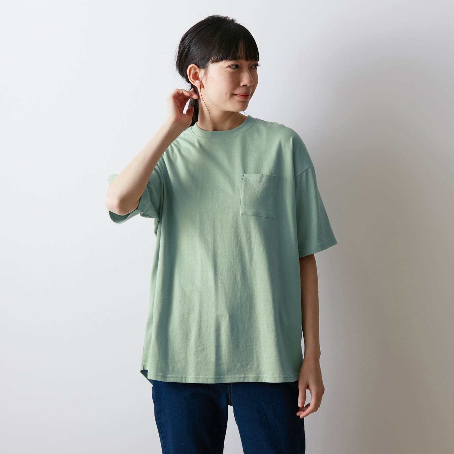 家族でリンクレディース半袖ポケットTシャツ（カットソーチュニック