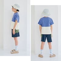グレイッシュブルー／モデル身長130cm・130サイズ着用