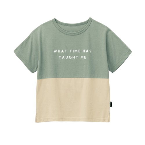 薄くて涼しいニュアンスカラー切替え半袖Ｔシャツ 【子供服】