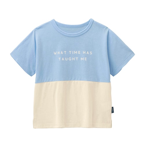 薄くて涼しいニュアンスカラー切替え半袖Ｔシャツ 【子供服】