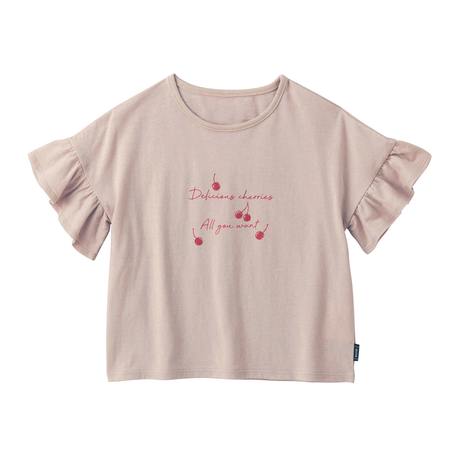 薄くて涼しい袖フリルプリントＴシャツ（子供服 Tシャツ/カットソー