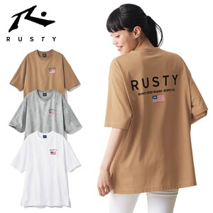 【ラスティ/RUSTY】半袖国旗モチーフプリントTシャツ