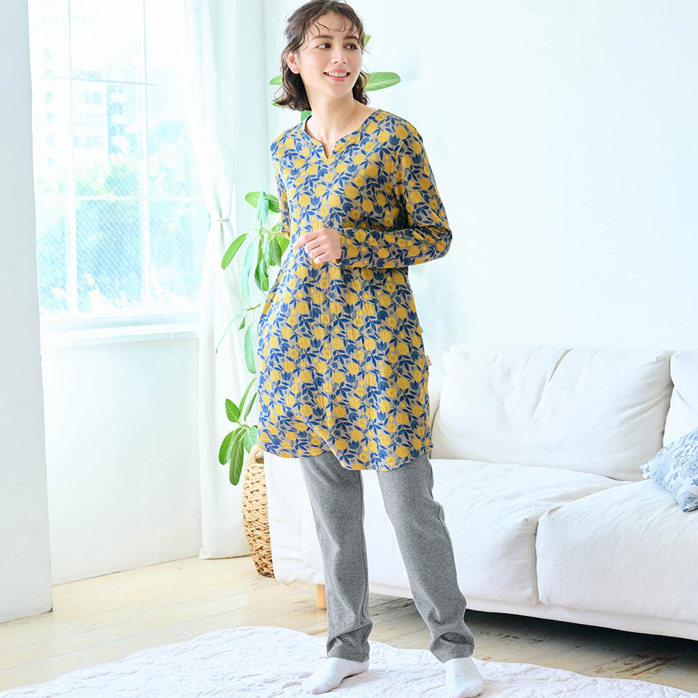 やわらか接結天竺のチュニックパジャマ 「ミニラボ」 やわらか接結天竺のチュニックパジャマ 「ミニラボ」