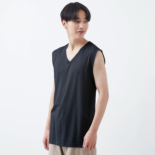 【新色追加】 【2枚組】汗取りインナー・Ｖネックノースリーブメンズ【消臭】
