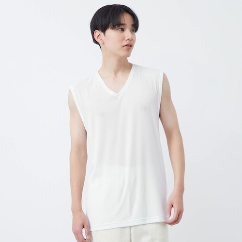 【新色追加】 【2枚組】汗取りインナー・Ｖネックノースリーブメンズ【消臭】