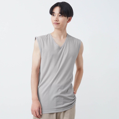 【新色追加】 【2枚組】汗取りインナー・Ｖネックノースリーブメンズ【消臭】
