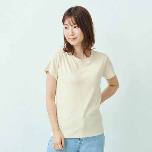 綿混リブカップ付き半袖Ｔシャツ【吸水速乾】