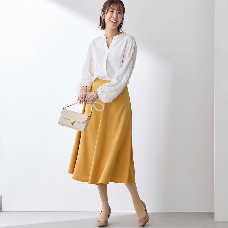 モデル身長169cm／64-91・総丈73cm　※写真は撮影用のため総丈+8cmになります。