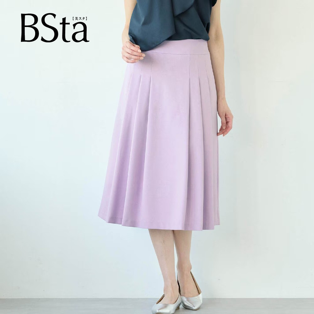 【スタイルノート/StyleNote】【BSta】ひざ丈タックスカート[日本製]