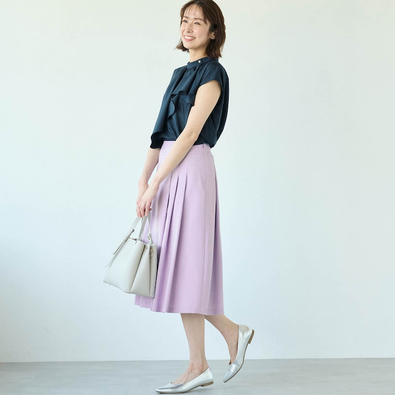 モデル身長169cm／64-91・総丈66cm着用　※写真は撮影用のため総丈+6.5cmになります。
