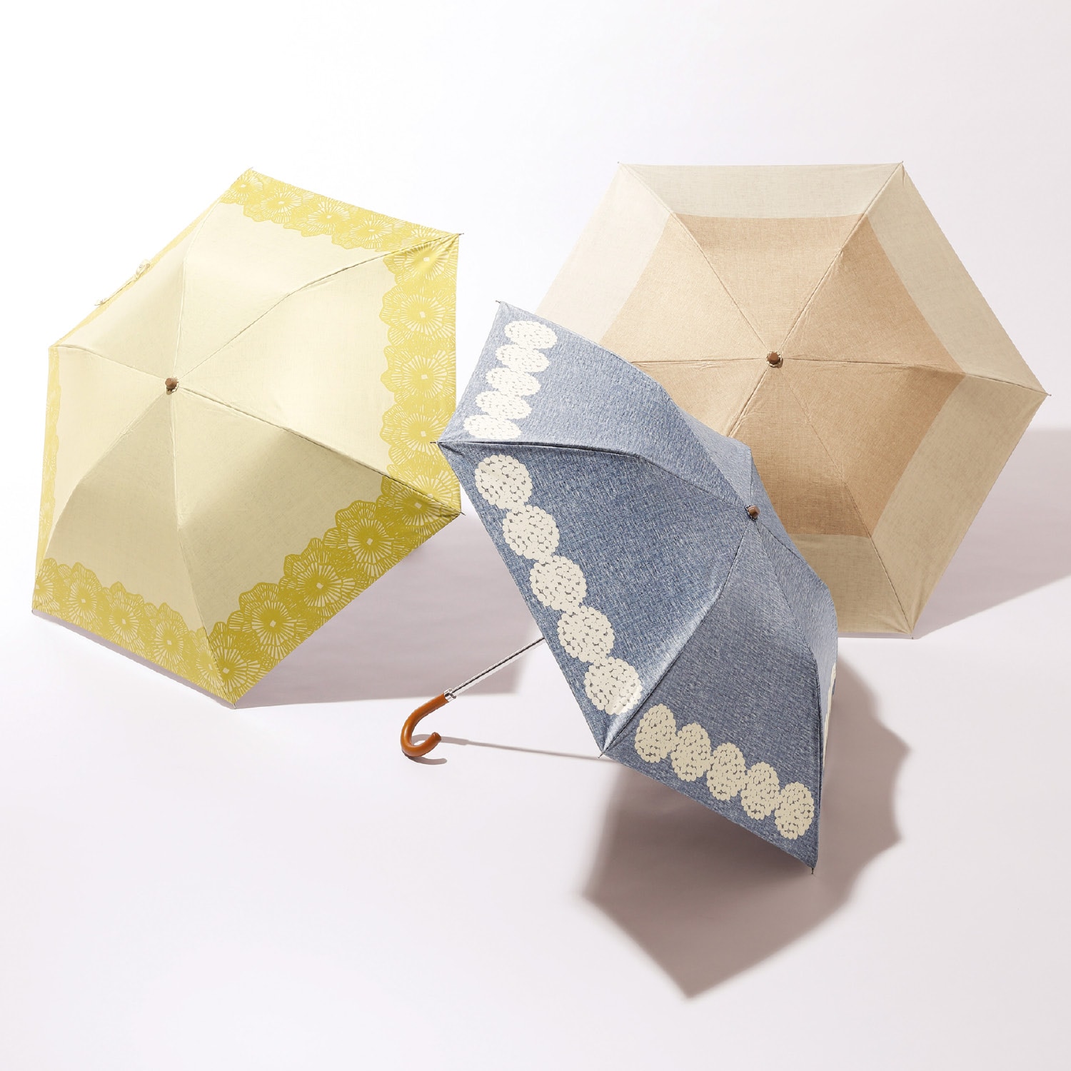 晴雨兼用二つ折り日傘【UV対策】【遮光素材】