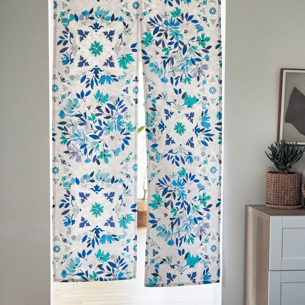 【ベルメゾン】【在庫限りのお買得】 エレガントな両面プリントのれん(オーナメントフラワー)