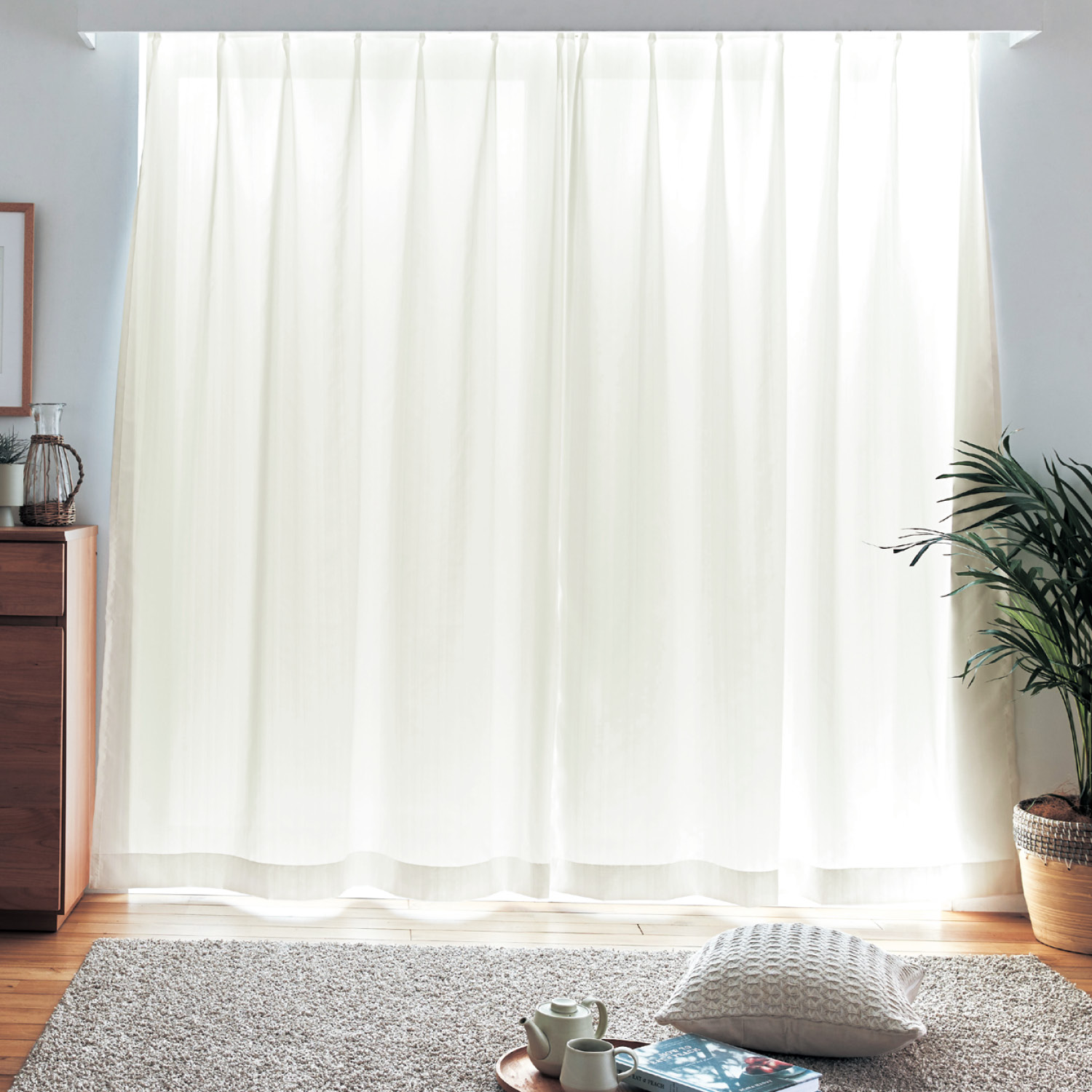 【ベルメゾン】【99サイズ】 部屋が暗くなりにくい高遮像・UVカットレースカーテン