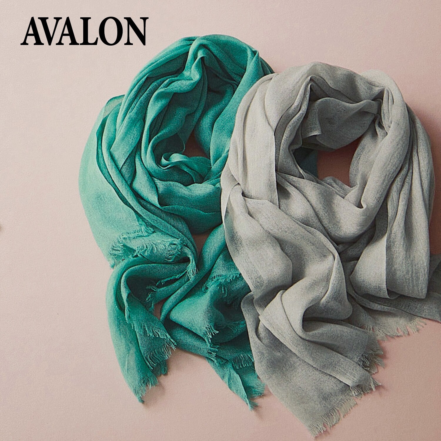 【アバロン/AVALON】ウール混素材のふんわり華やかストール