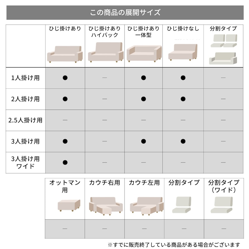 サイズ展開
