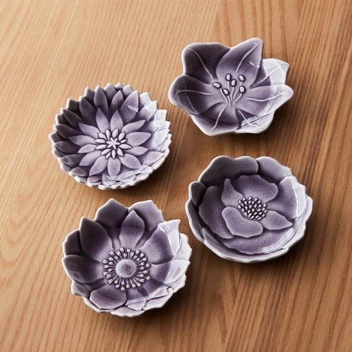 花形の小皿4種セット 瀬戸焼［日本製］