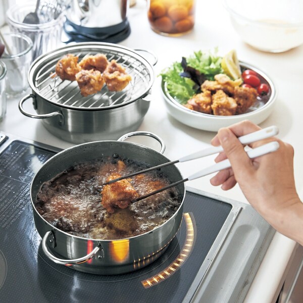 【ベルメゾン】燕三条で作る揚げ鍋 & オイルポットとして使えるダブルフライヤー[日本製]