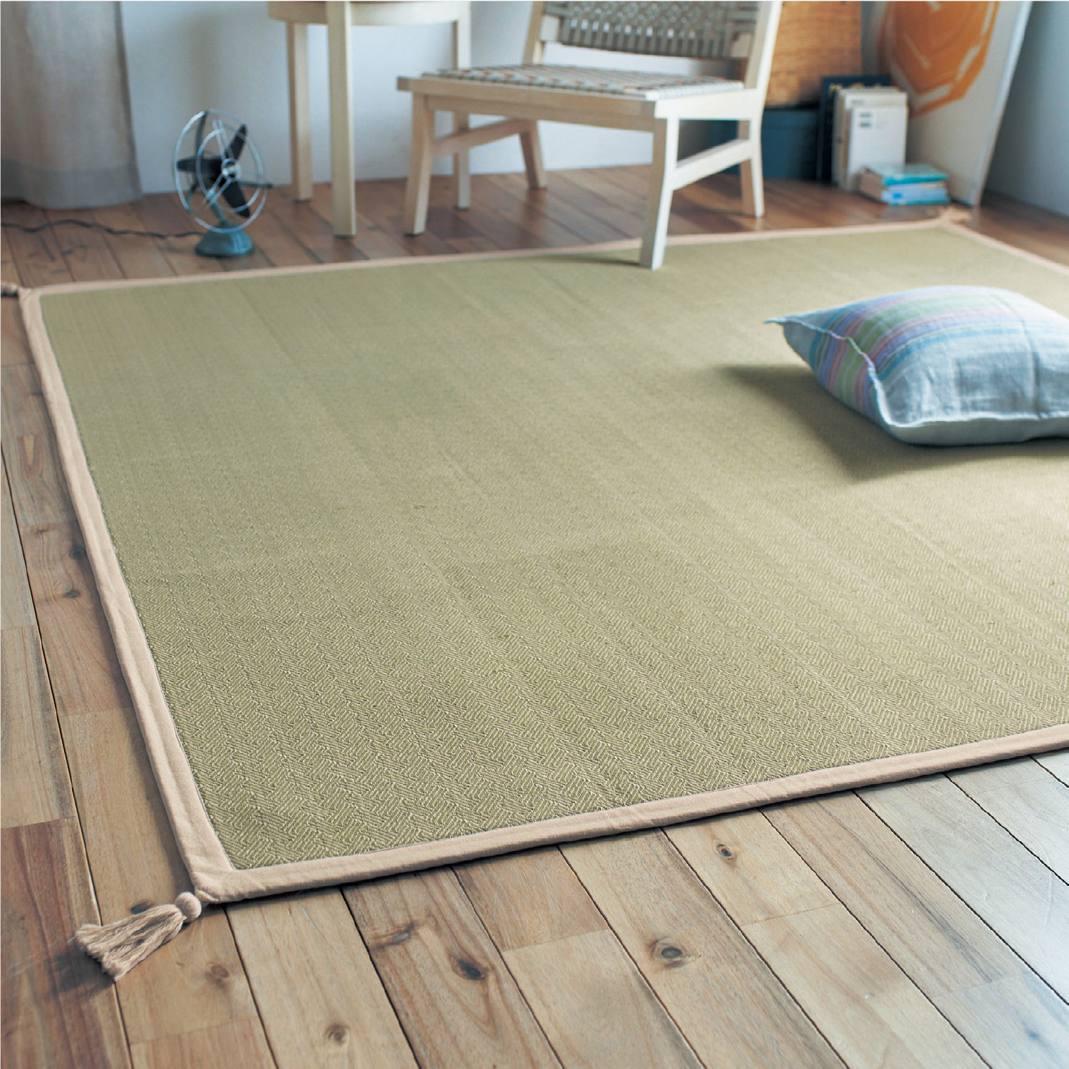 【ベルメゾン】インド綿のボンディングラグ 【ウレタン入りラグ】