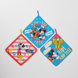 【ディズニー/Disney】ループ付きハンドタオル3柄セット(選べるキャラクター)