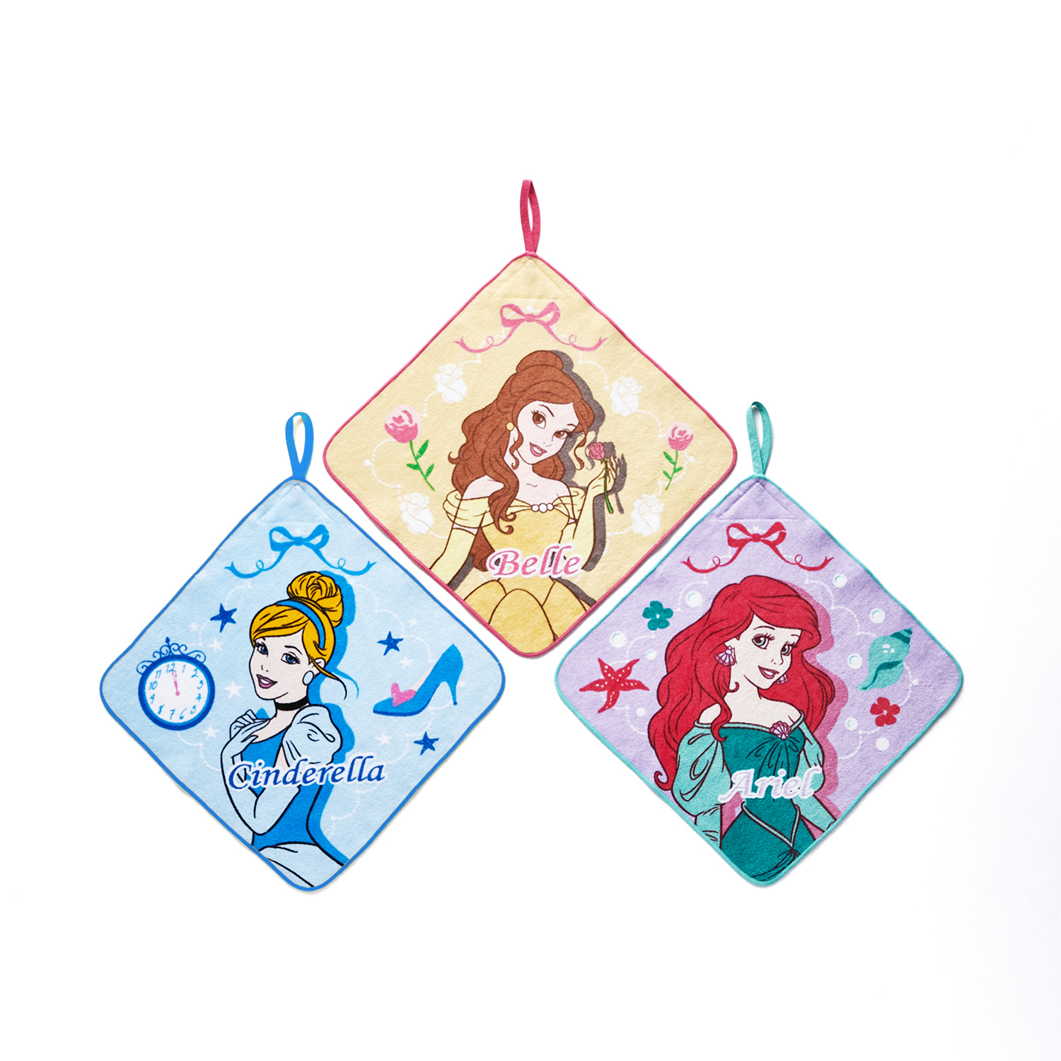 【ディズニー/Disney】ループ付きハンドタオル3柄セット(選べるキャラクター)