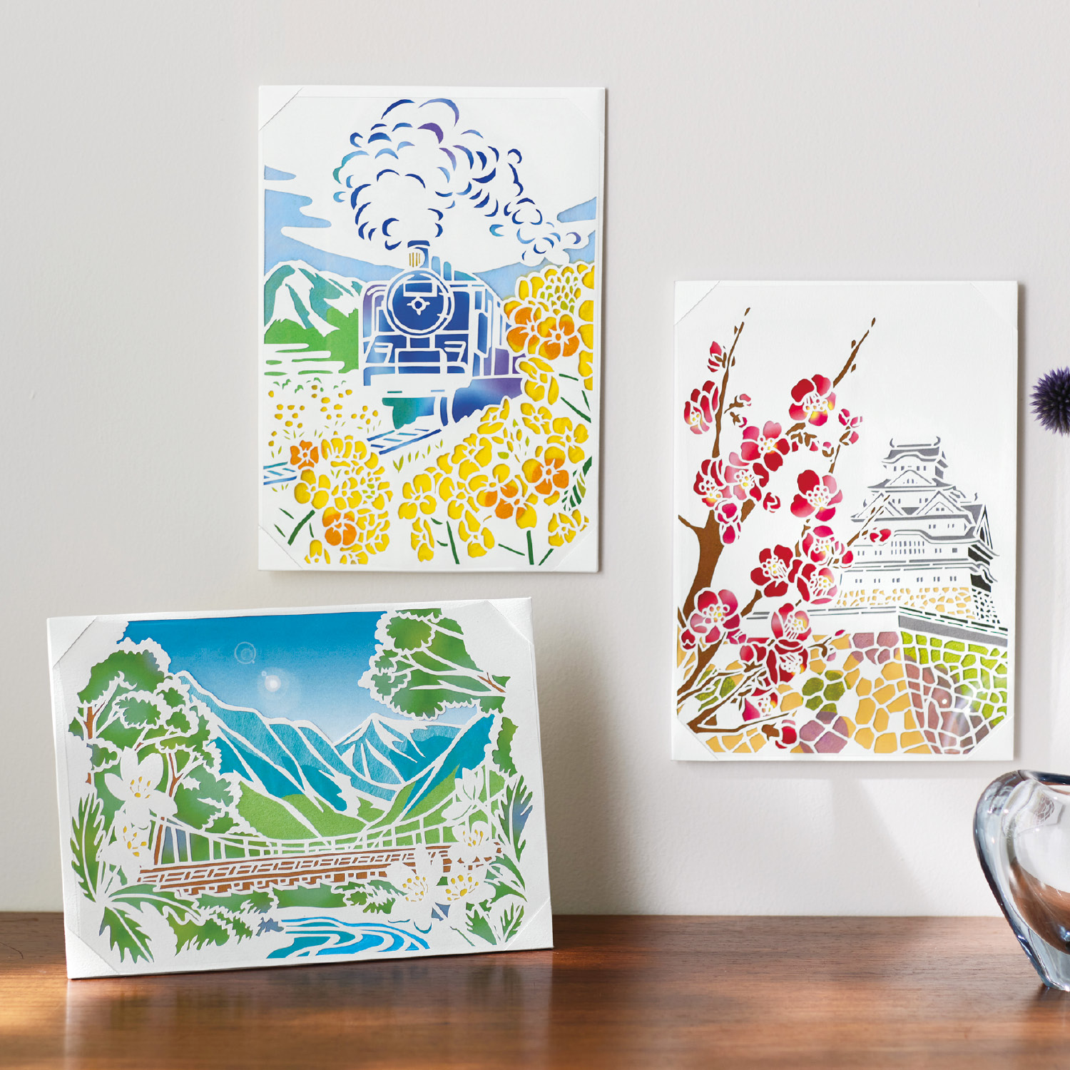 【くららぼ】旅する気分で楽しむ白い切り絵手作りキット