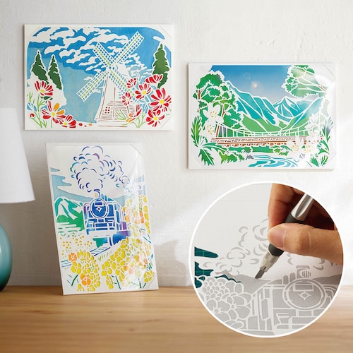 旅する気分で楽しむ白い切り絵手作りキット