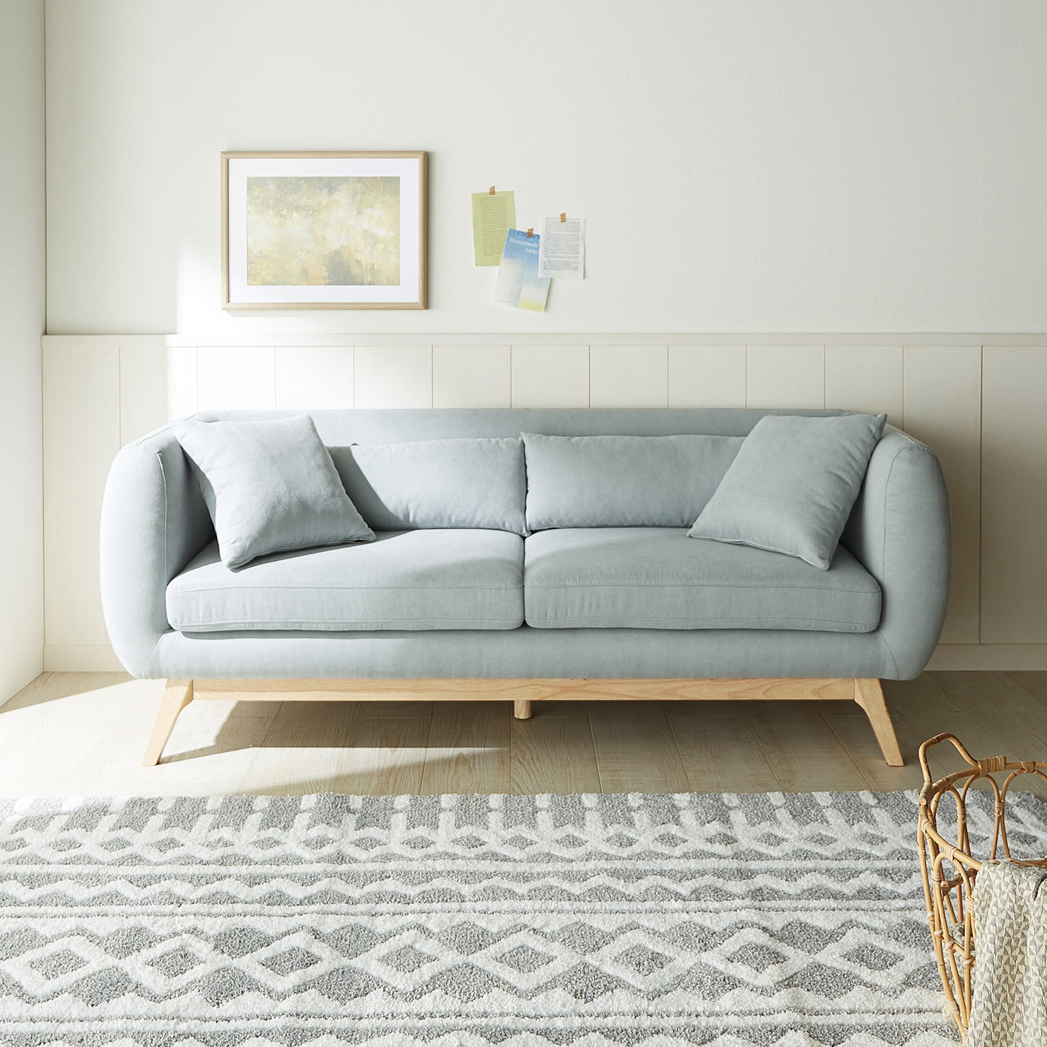 北欧テイストの丸みが可愛い3人掛けソファー 通販のベルメゾンネット 北欧テイストの丸みが可愛い3人掛けソファー 通販のベルメゾンネット