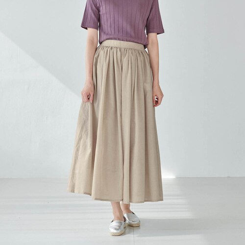 【8月17日までタイムセール】 綿混素材のスカート見えボリュームパンツ 【動きやすい＆ギャザーで華やか】