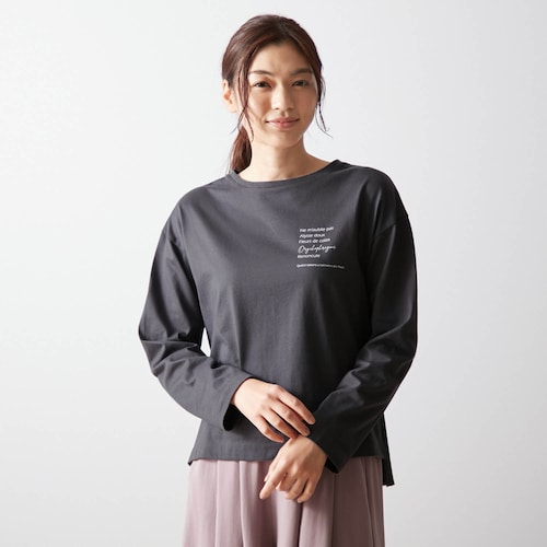 綿素材プリント長袖Ｔシャツ (S～6L)
