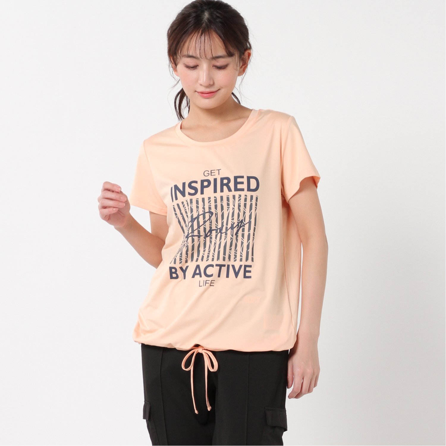 裾絞りデザインプリントtシャツの通販 通販のベルメゾンネット 裾絞りデザインプリントtシャツの通販 通販のベルメゾンネット