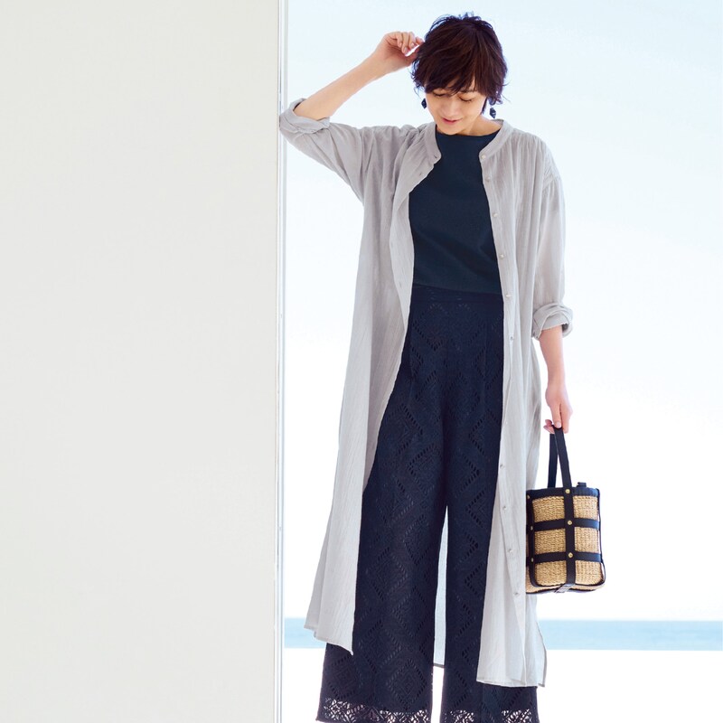 楊柳素材のシャツワンピース スタイルノート Stylenote 通販のベルメゾンネット