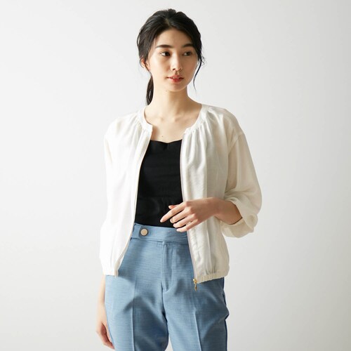 【3月31日(金)販売終了】 シアーブルゾン【接触冷感】 ＜ネイビーのみ＞