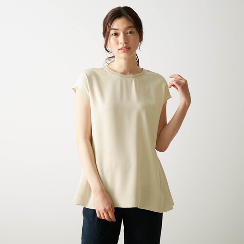 【3月31日(金)販売終了】 大人のとろみブラウスTシャツ ＜3L～6Lのみ＞