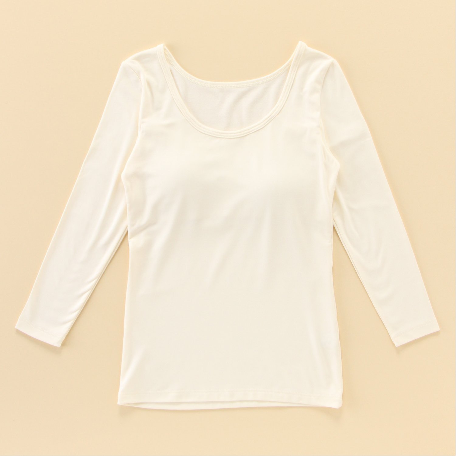 【SOKY】裏起毛カップ付き長袖シャツ(秋冬・通学)【ジュニア カップ取り外しタイプ】