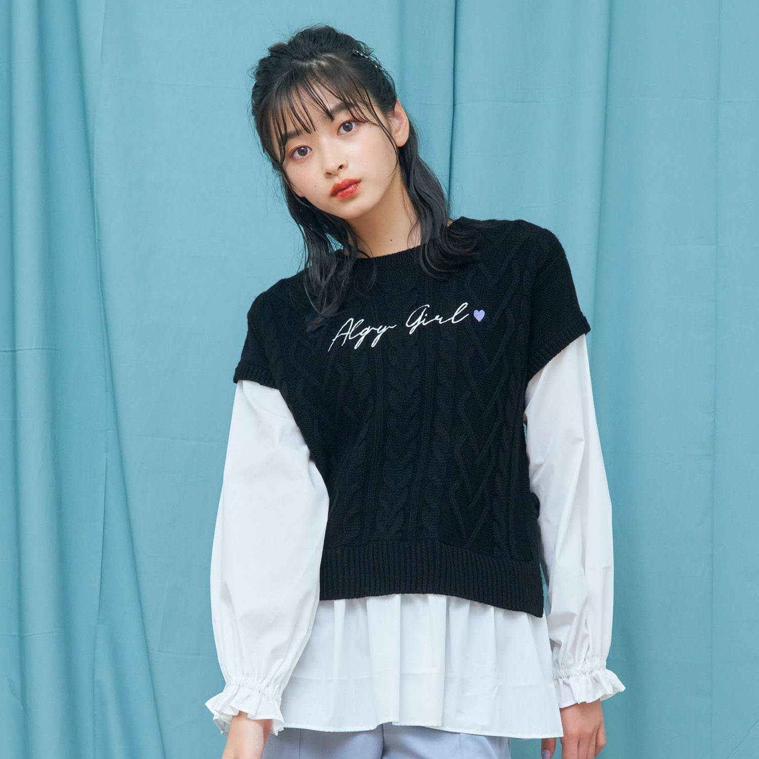 ニットベストドッキングブラウス ガールズ 子供 ジュニア服 通販のベルメゾンネット ニットベストドッキングブラウス ガールズ 子供 ジュニア服 通販のベルメゾンネット