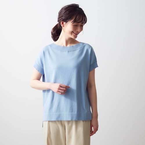 綿混ボートネックニット【毛玉になりにくい】
