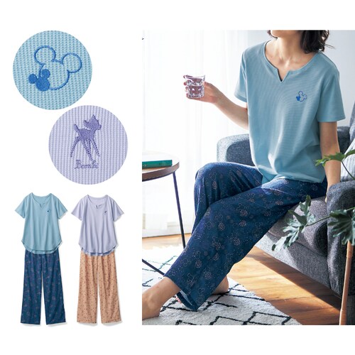 ワッフル＆ダブルガーゼのパジャマ(選べるキャラクター)