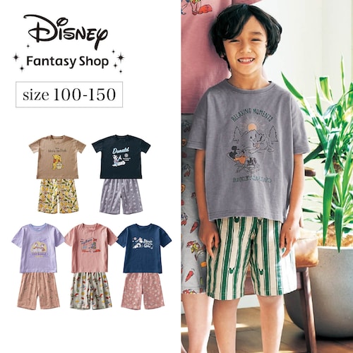 キッズ身生地綿１００％スラブ天竺半袖パジャマ（選べるキャラクター）（ディズニー/Disney）