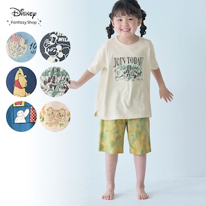 【ディズニー/Disney】朝から晩まで着たくなる着心地。 家族でリンクキッズスラブ天竺半袖パジャマ(選べるキャラクター)